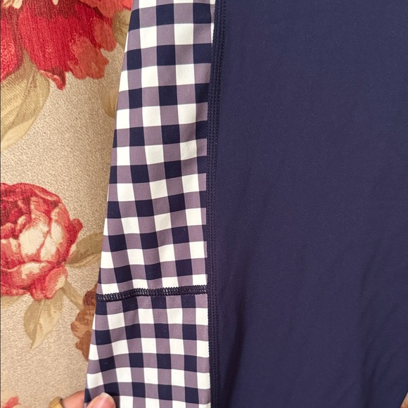 Draper James Navy Gingham Panel Leggings - Picture 4 of 5